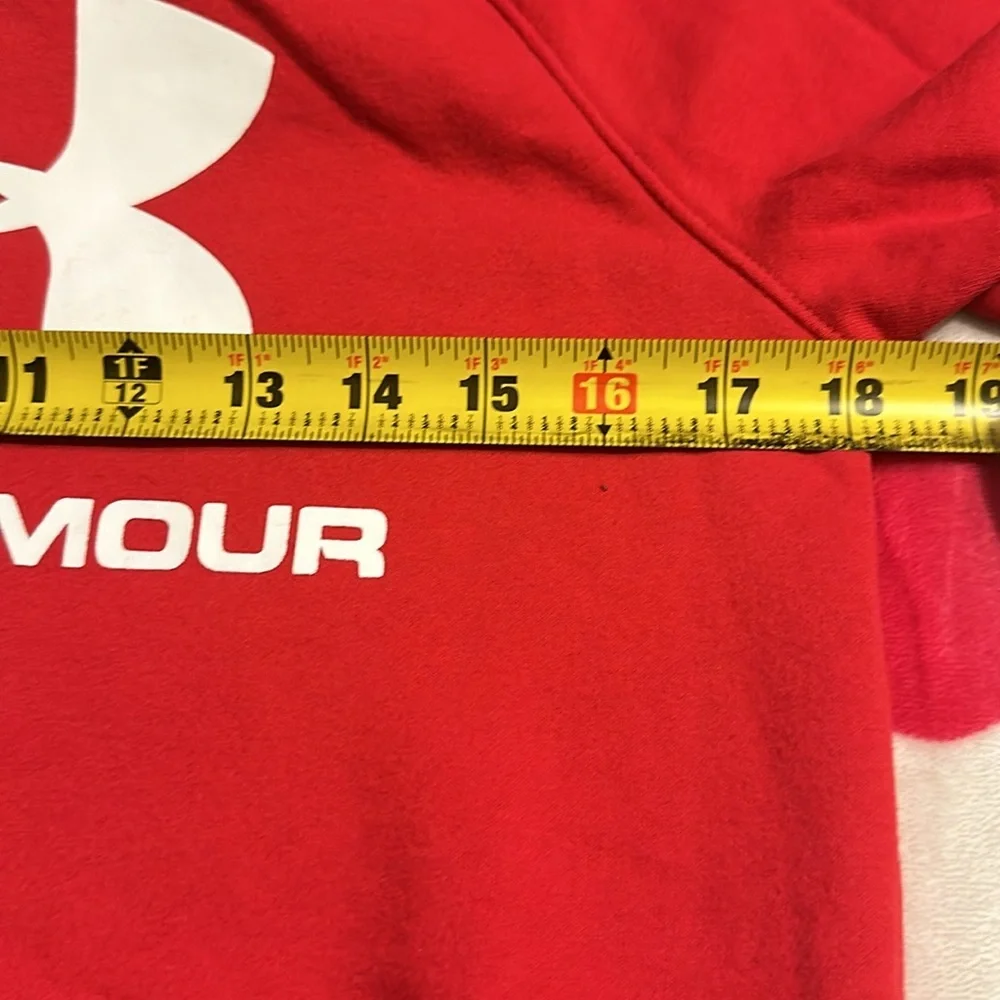 Under Armour Boys' Big Logo Fire red hoodie